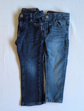 Girls 3T Premium Designer Denim Blue Jeans Duo 7 For All Mankind Silver Nathan
